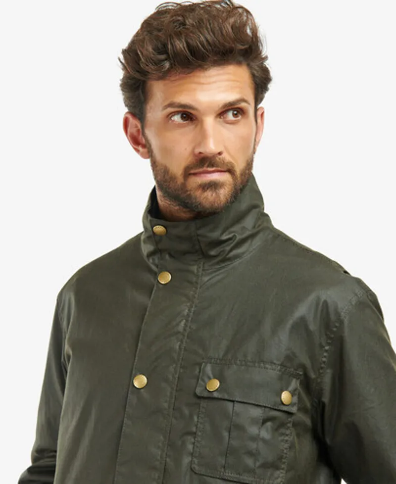 Barbour Dunlin Wax Jacket in Olive-4